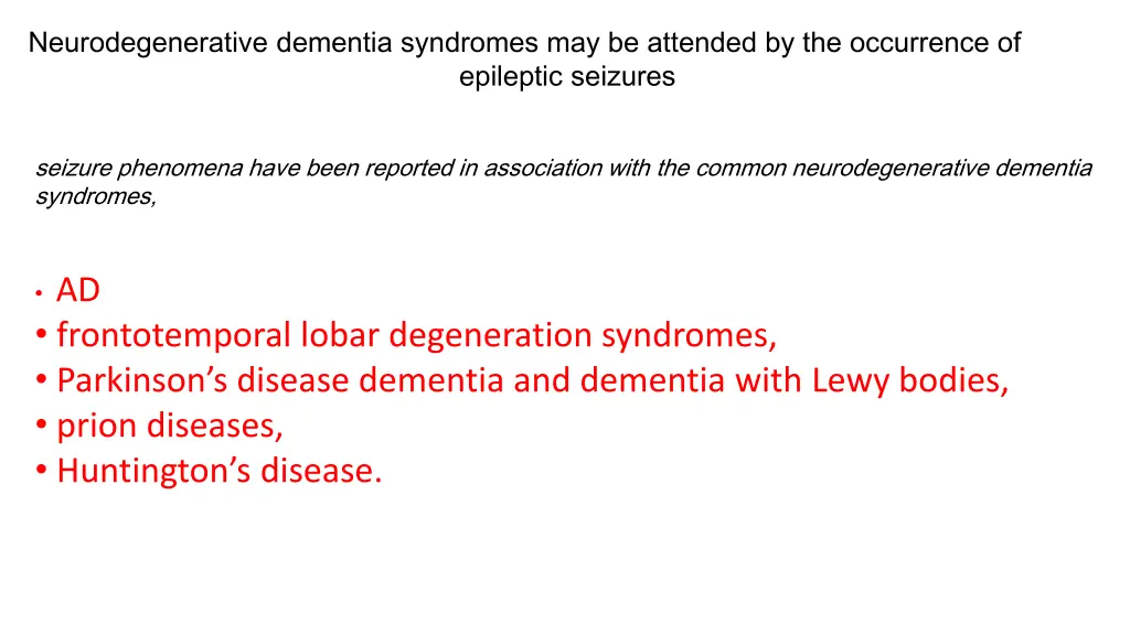 neurodegenerative dementia syndromes