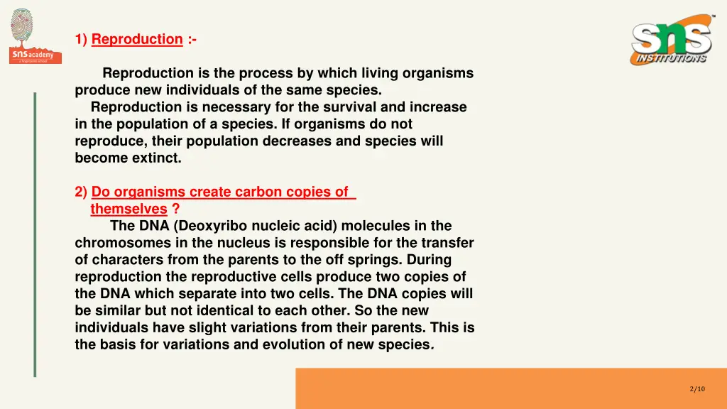 1 reproduction