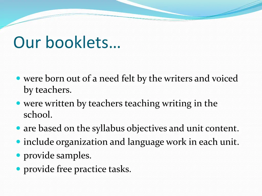 our booklets