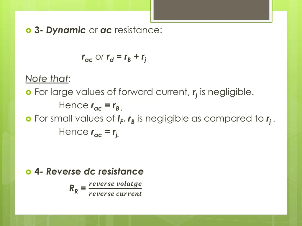 3 dynamic or ac resistance