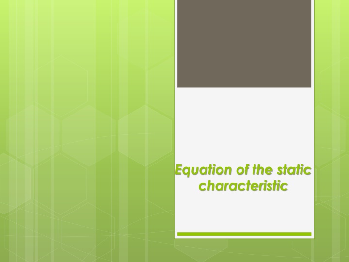 equation of the static characteristic
