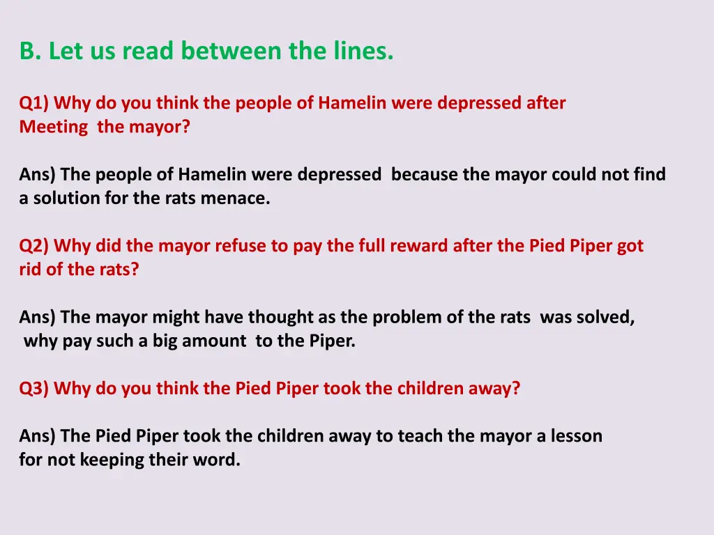 b let us read between the lines