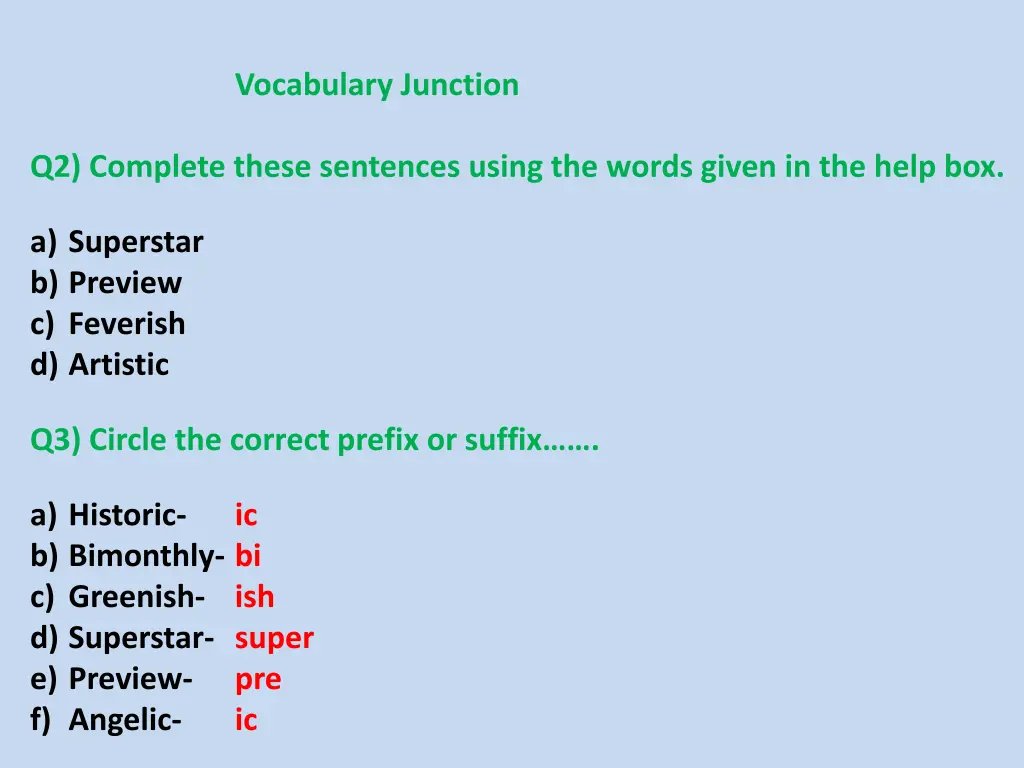 vocabulary junction