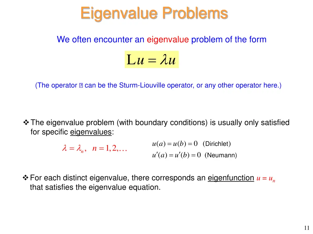 eigenvalue problems