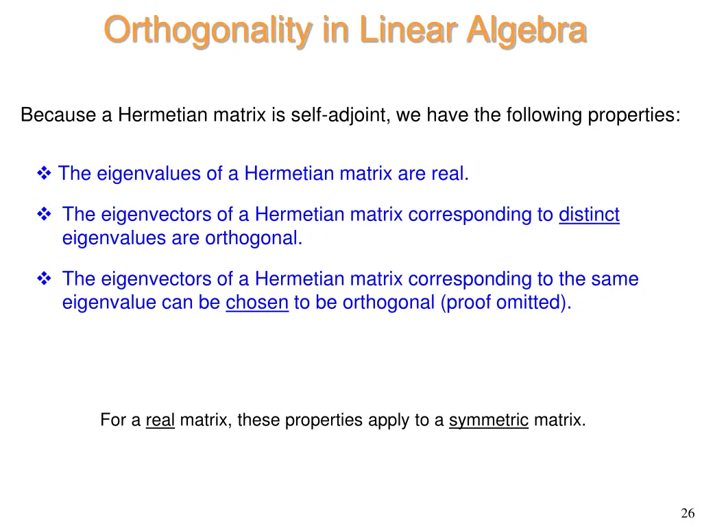 orthogonality in linear algebra