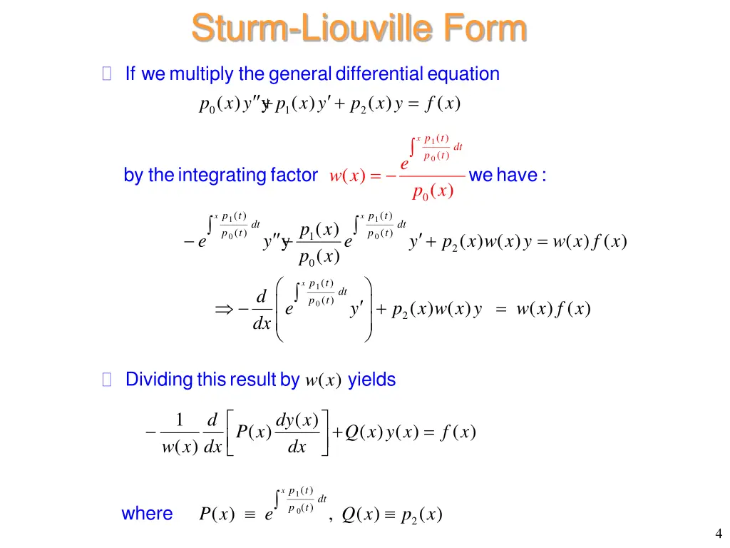 sturm liouville form