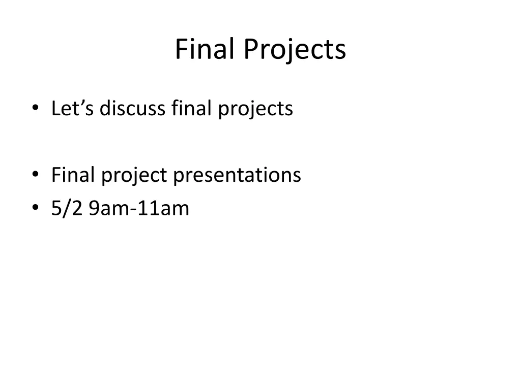 final projects