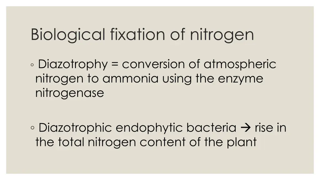 biological fixation of nitrogen