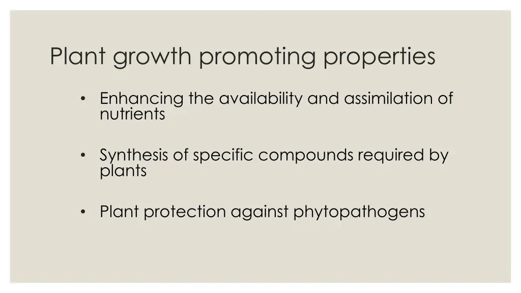 plant growth promoting properties