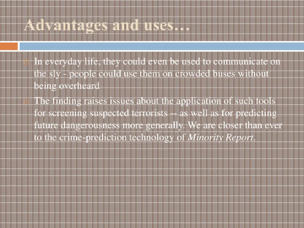 advantages and uses 1