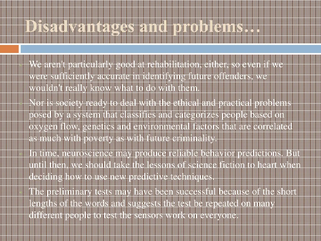 disadvantages and problems 1