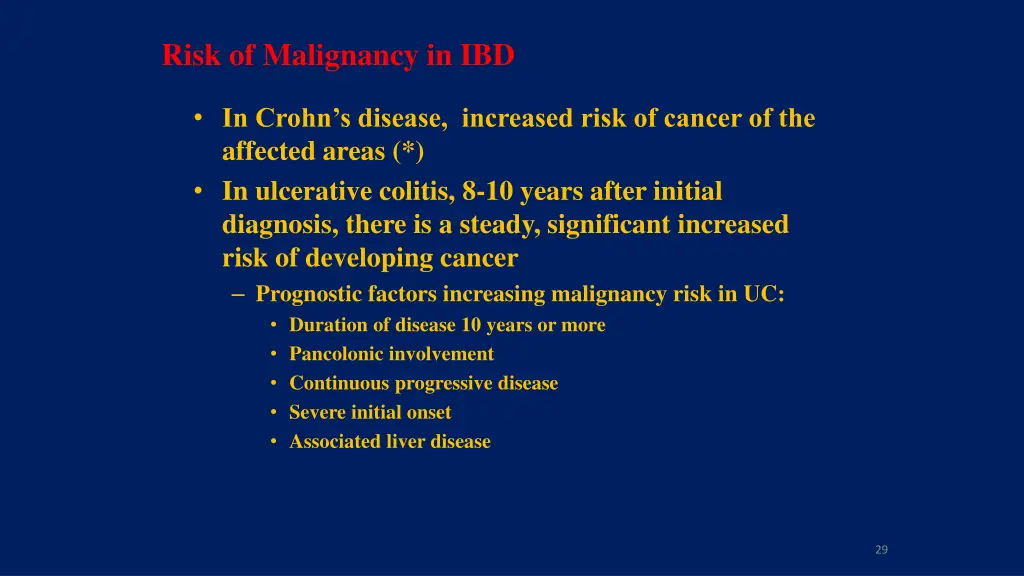 risk of malignancy in ibd