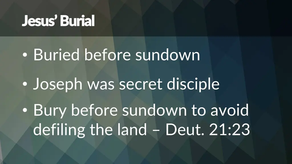 jesus burial jesus burial