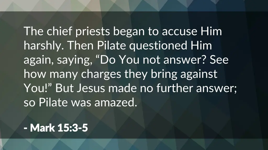the chief priests began to accuse him harshly