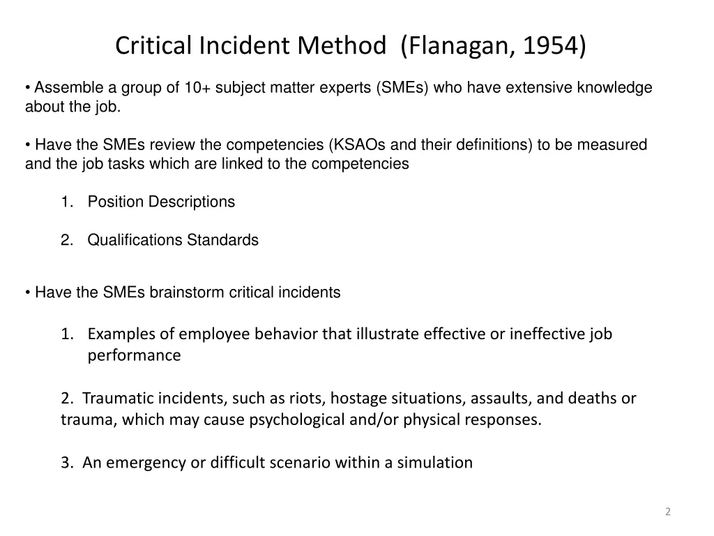 critical incident method flanagan 1954