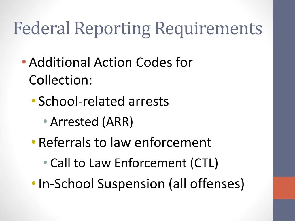 federal reporting requirements