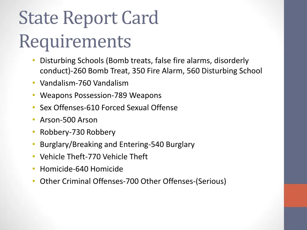 state report card requirements disturbing schools