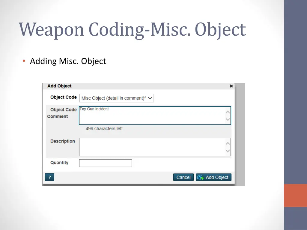 weapon coding misc object