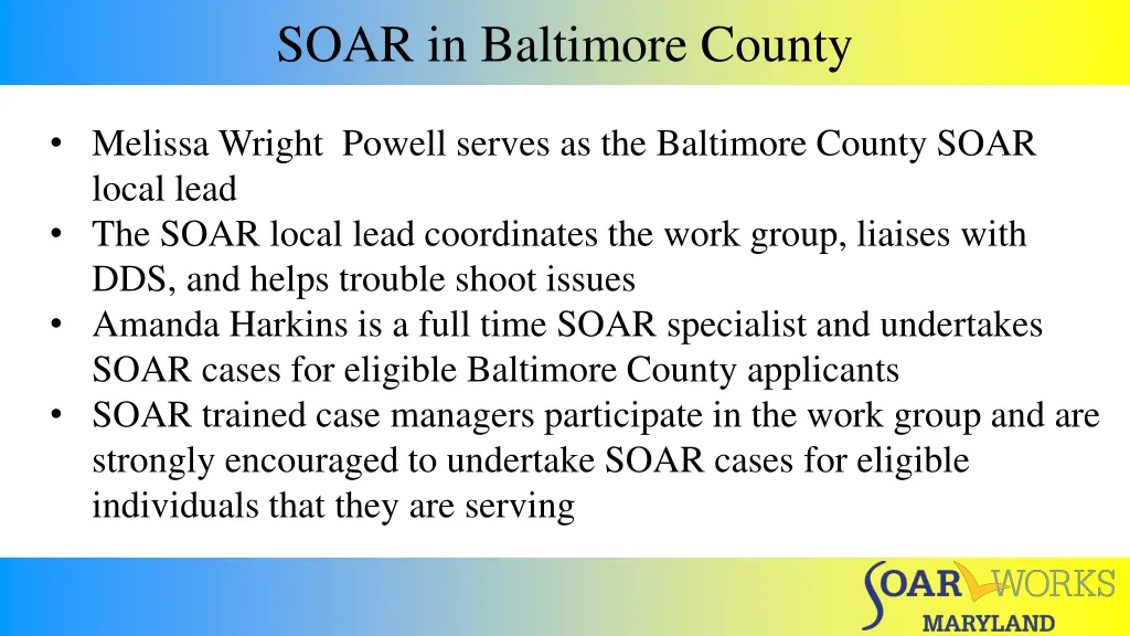 soar in baltimore county