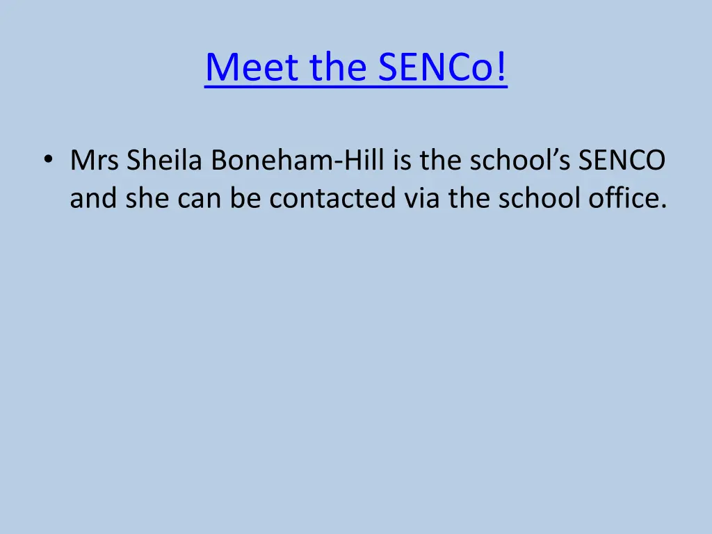 meet the senco