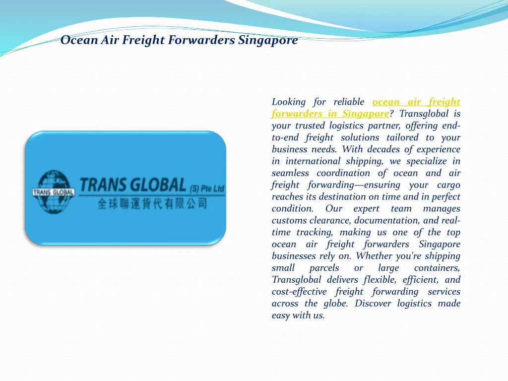 ocean air freight forwarders singapore