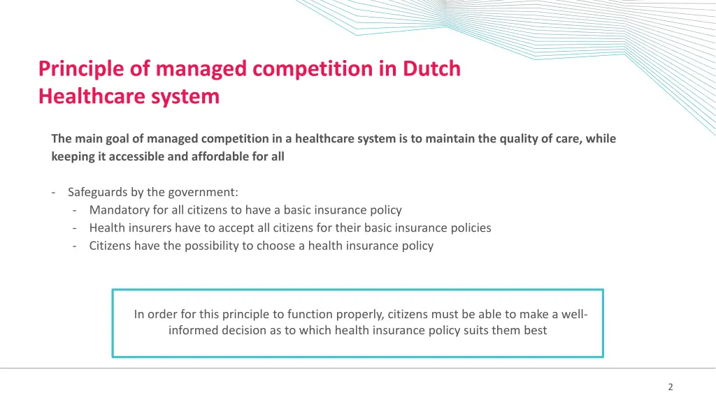 principle of managed competition in dutch