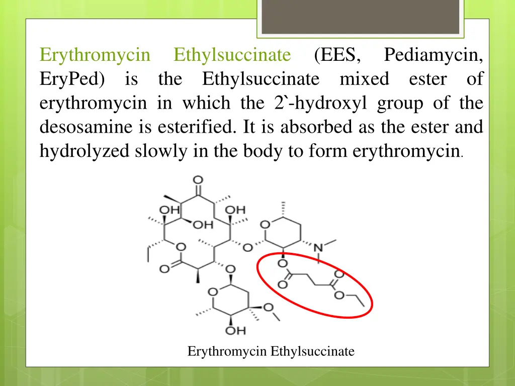 erythromycin eryped erythromycin in which