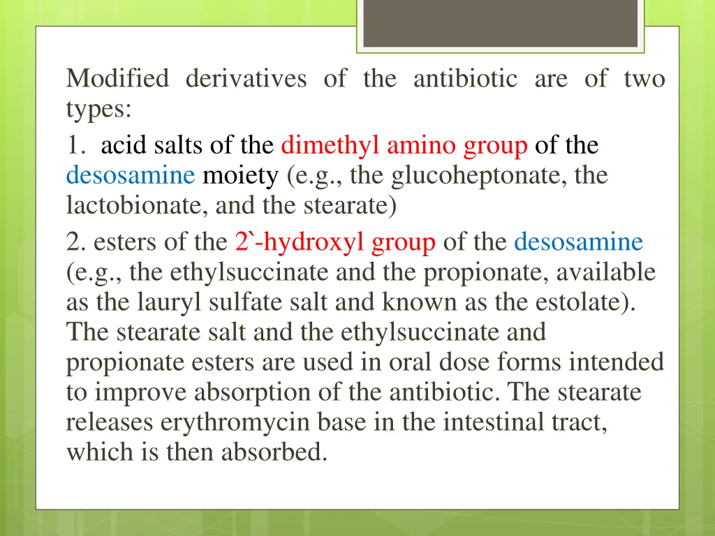 modified derivatives of the antibiotic