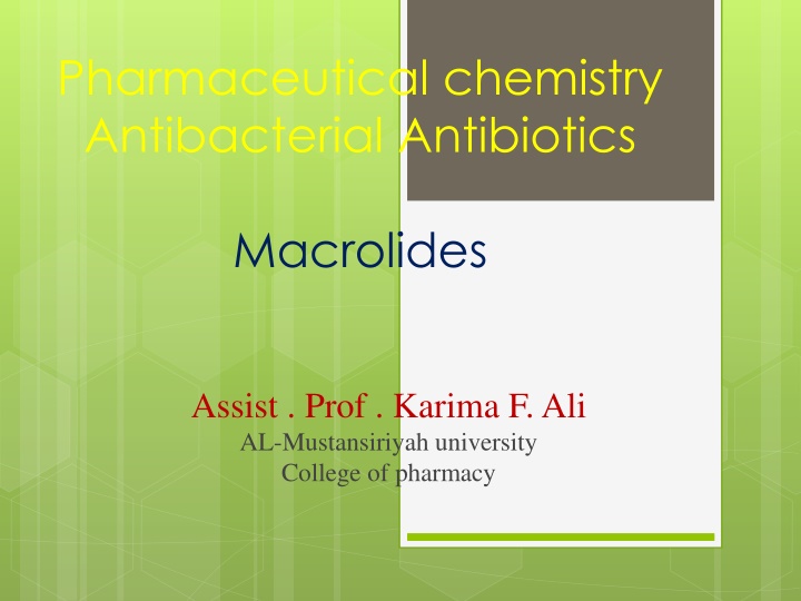 pharmaceutical chemistry antibacterial antibiotics