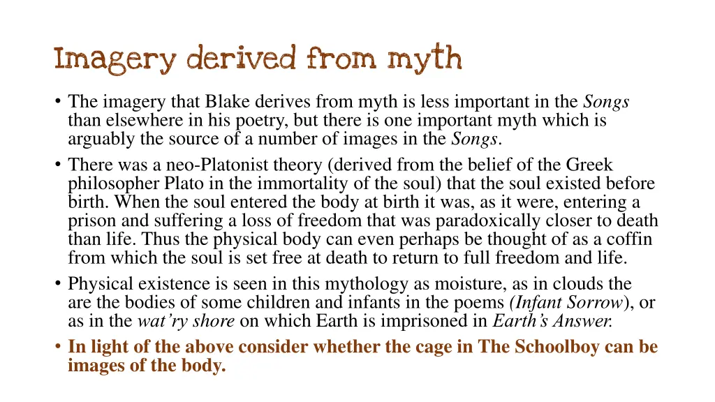 imagery derived from myth
