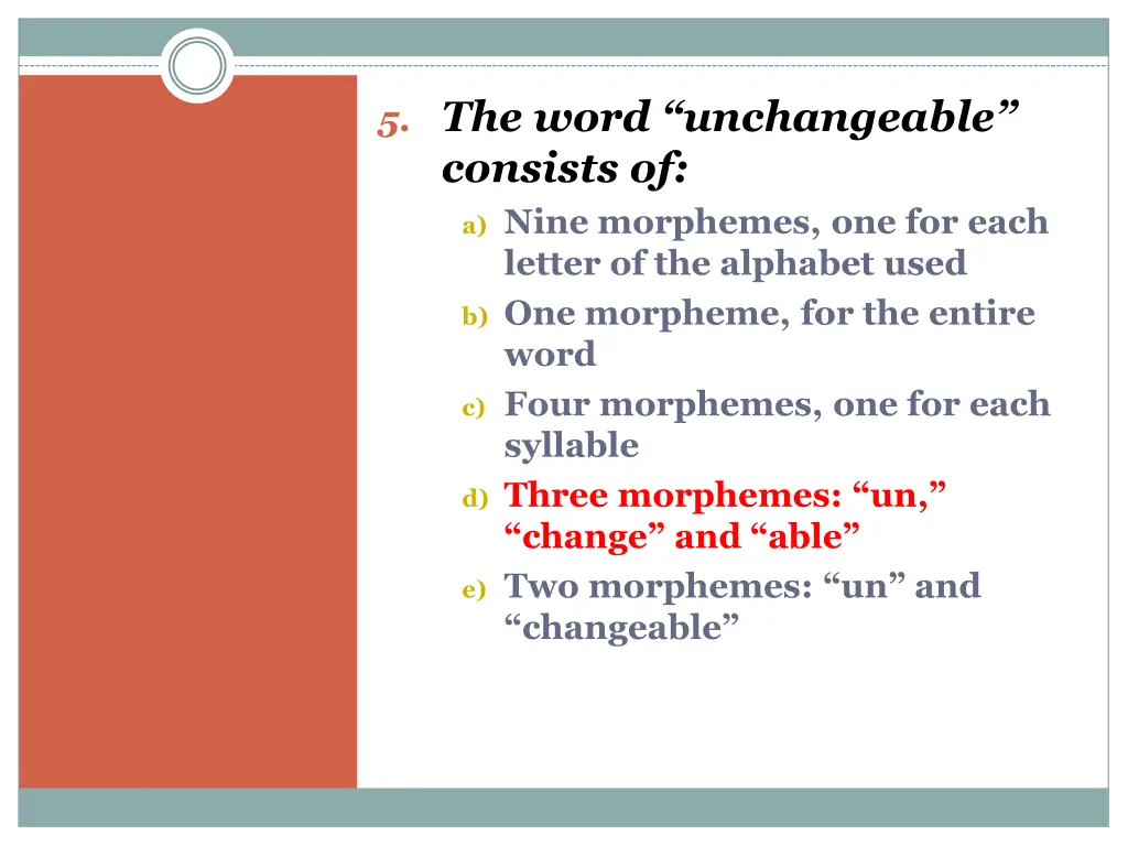 5 the word unchangeable consists of a nine 1