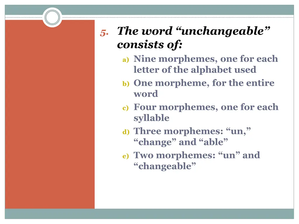 5 the word unchangeable consists of a nine