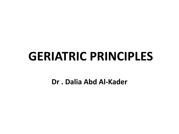 geriatric principles