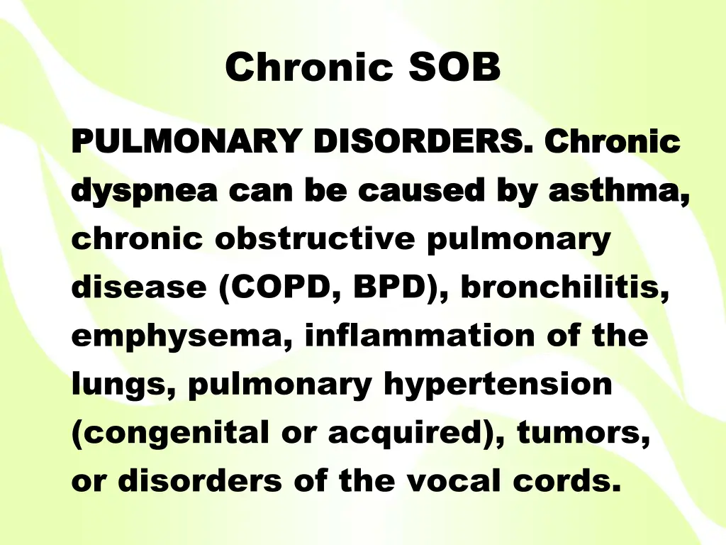 chronic sob