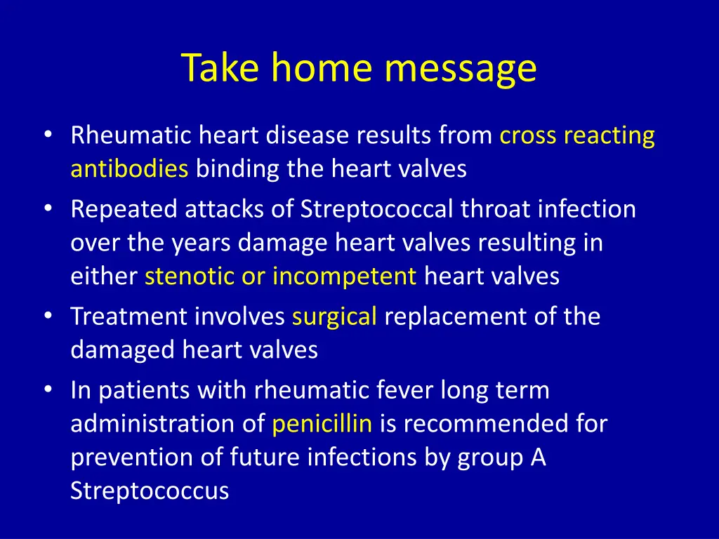 take home message