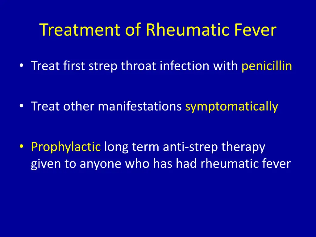 treatment of rheumatic fever