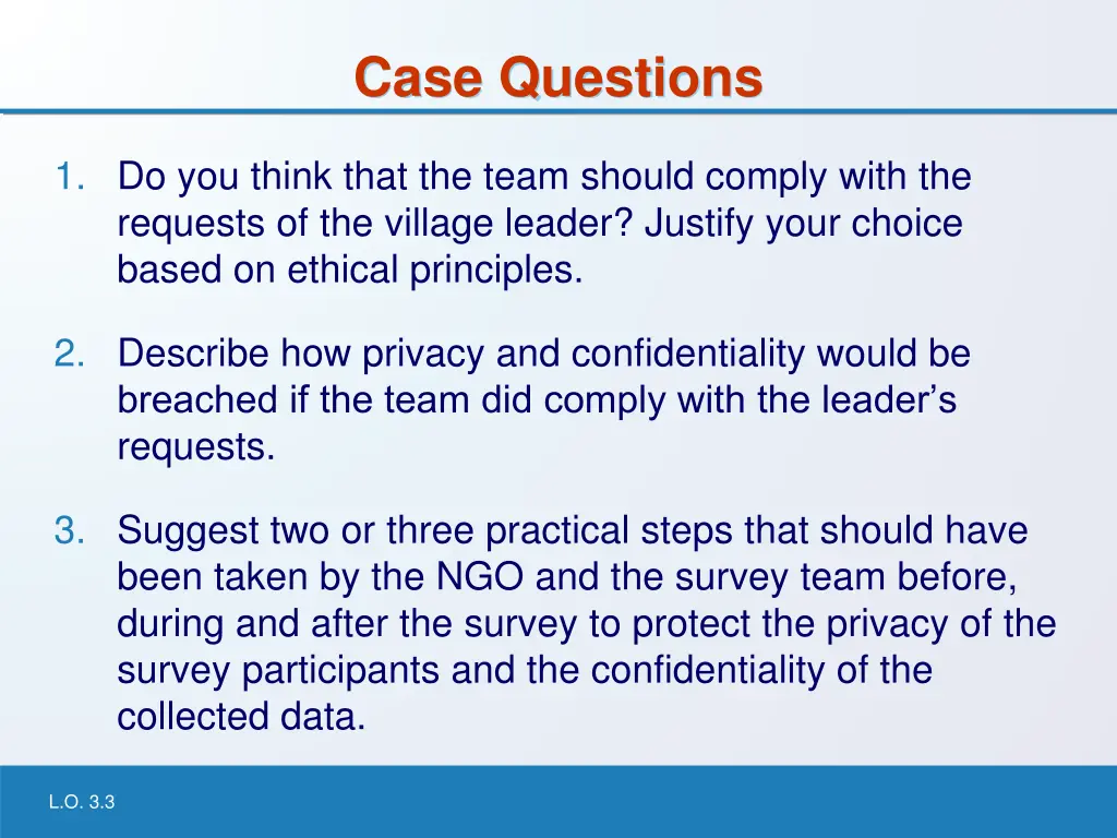 case questions