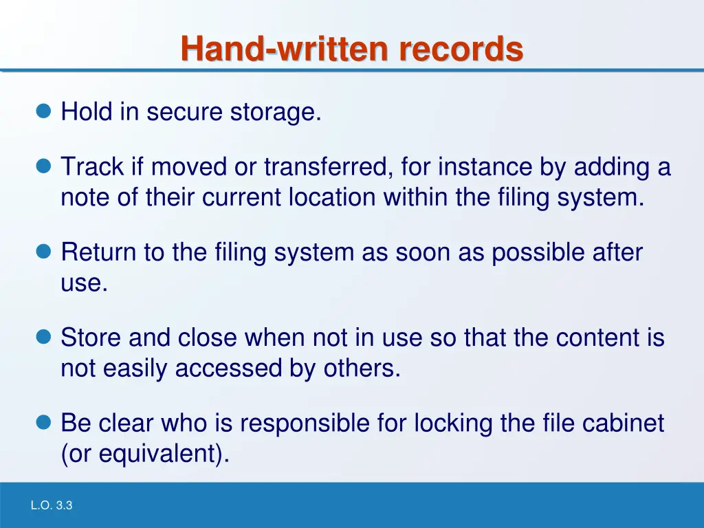 hand written records