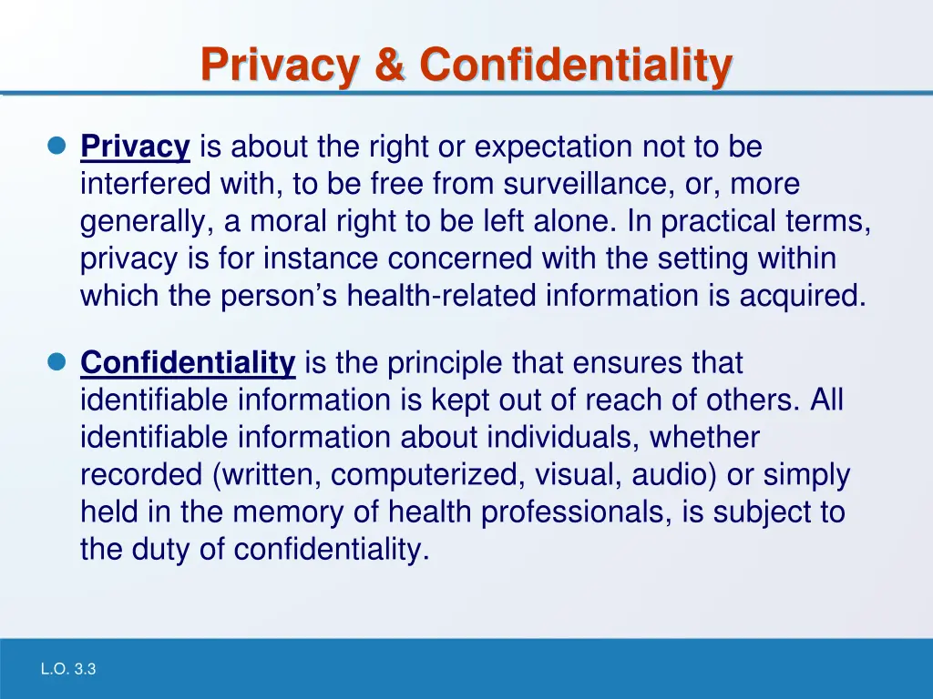 privacy confidentiality