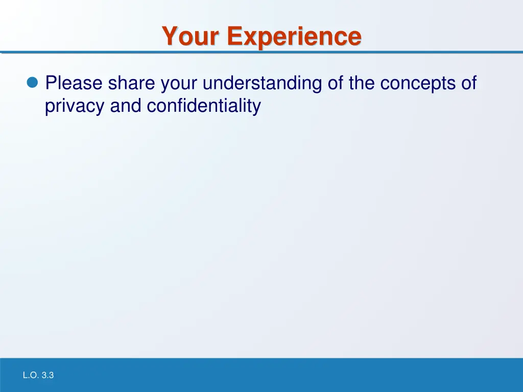 your experience