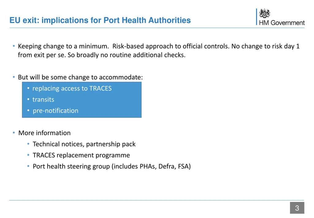eu exit implications for port health authorities