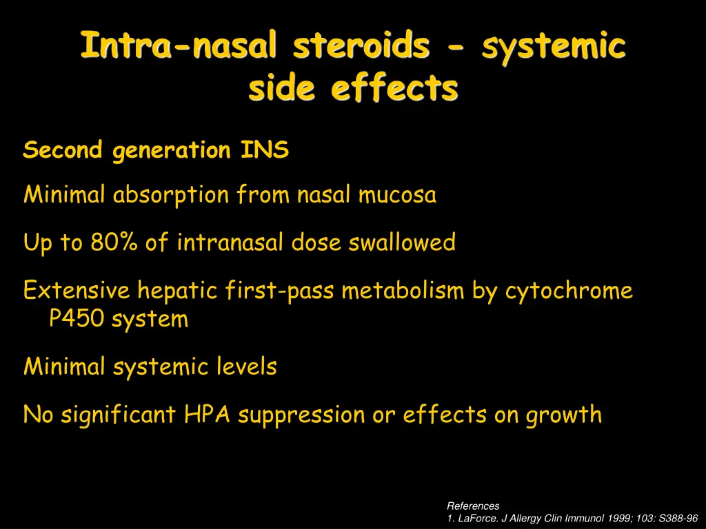 intra nasal steroids sy stemic side effects