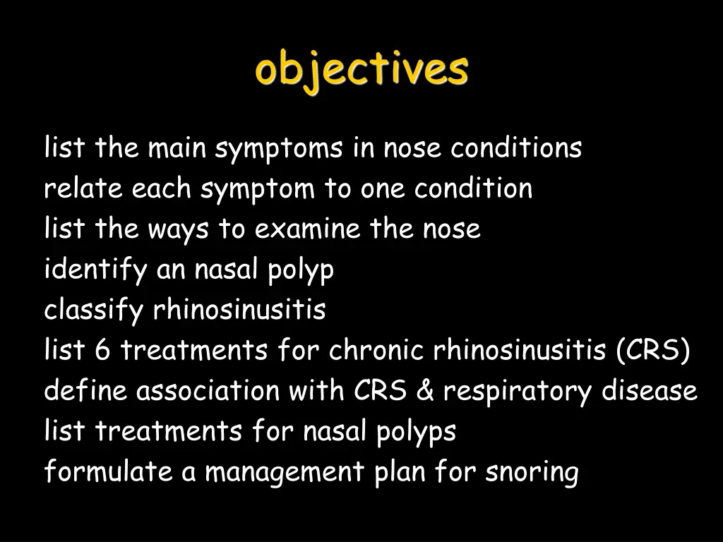 objectives