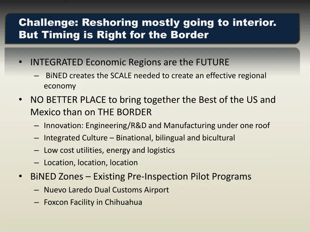 challenge reshoring mostly going to interior