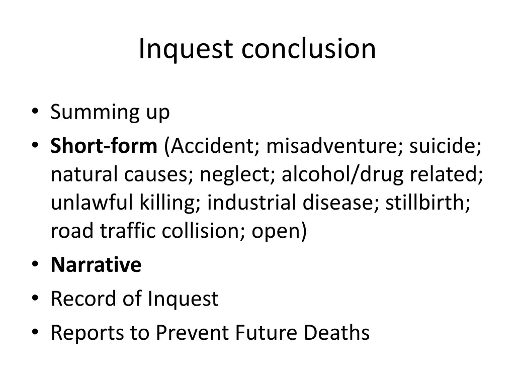 inquest conclusion