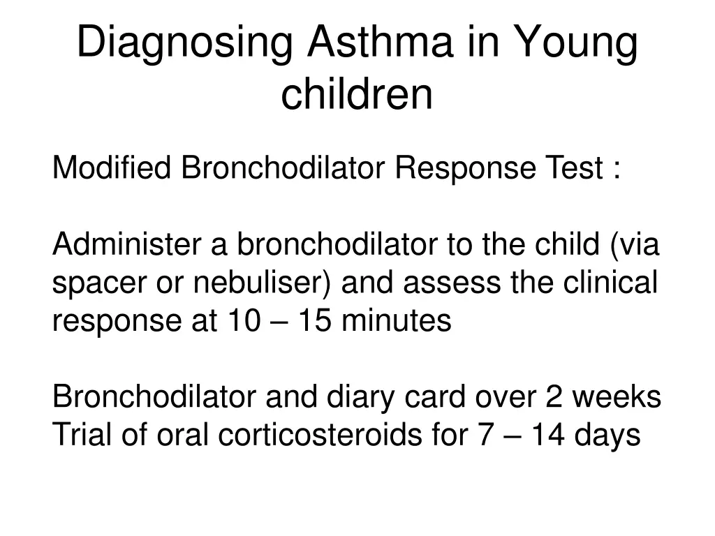 diagnosing asthma in young children