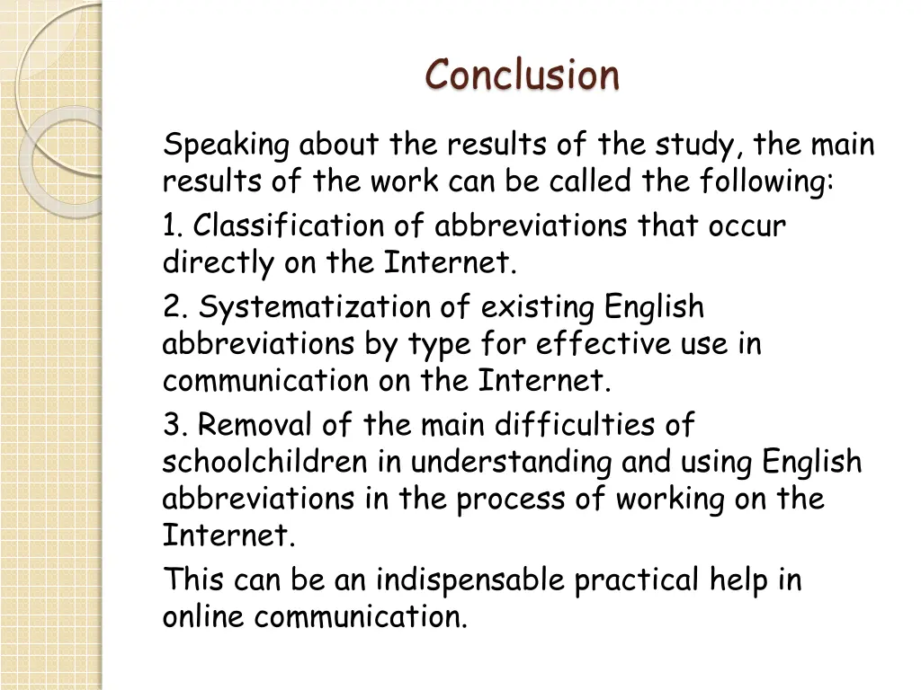 conclusion