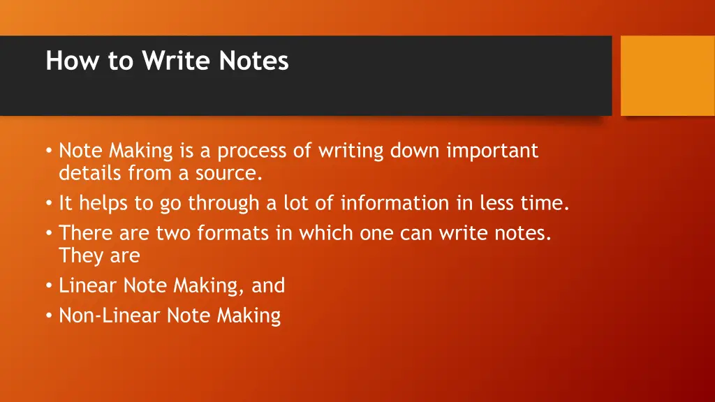 how to write notes