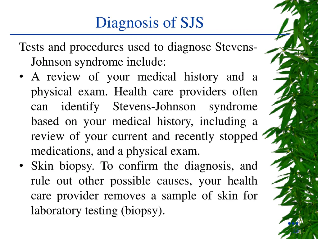 diagnosis of sjs