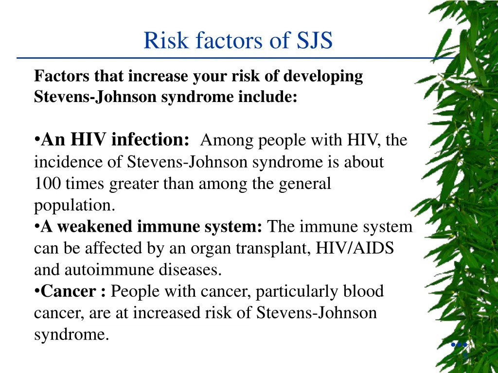 risk factors of sjs